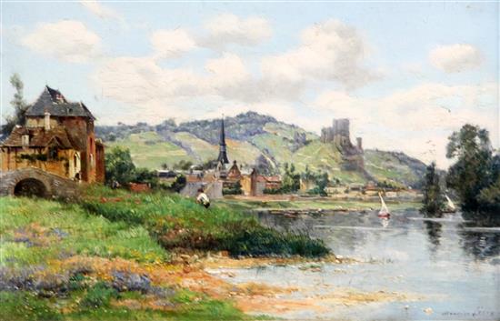 Maurice Levis (French, 1860-) View of Petit Andely, 6.5 x 9.5in.